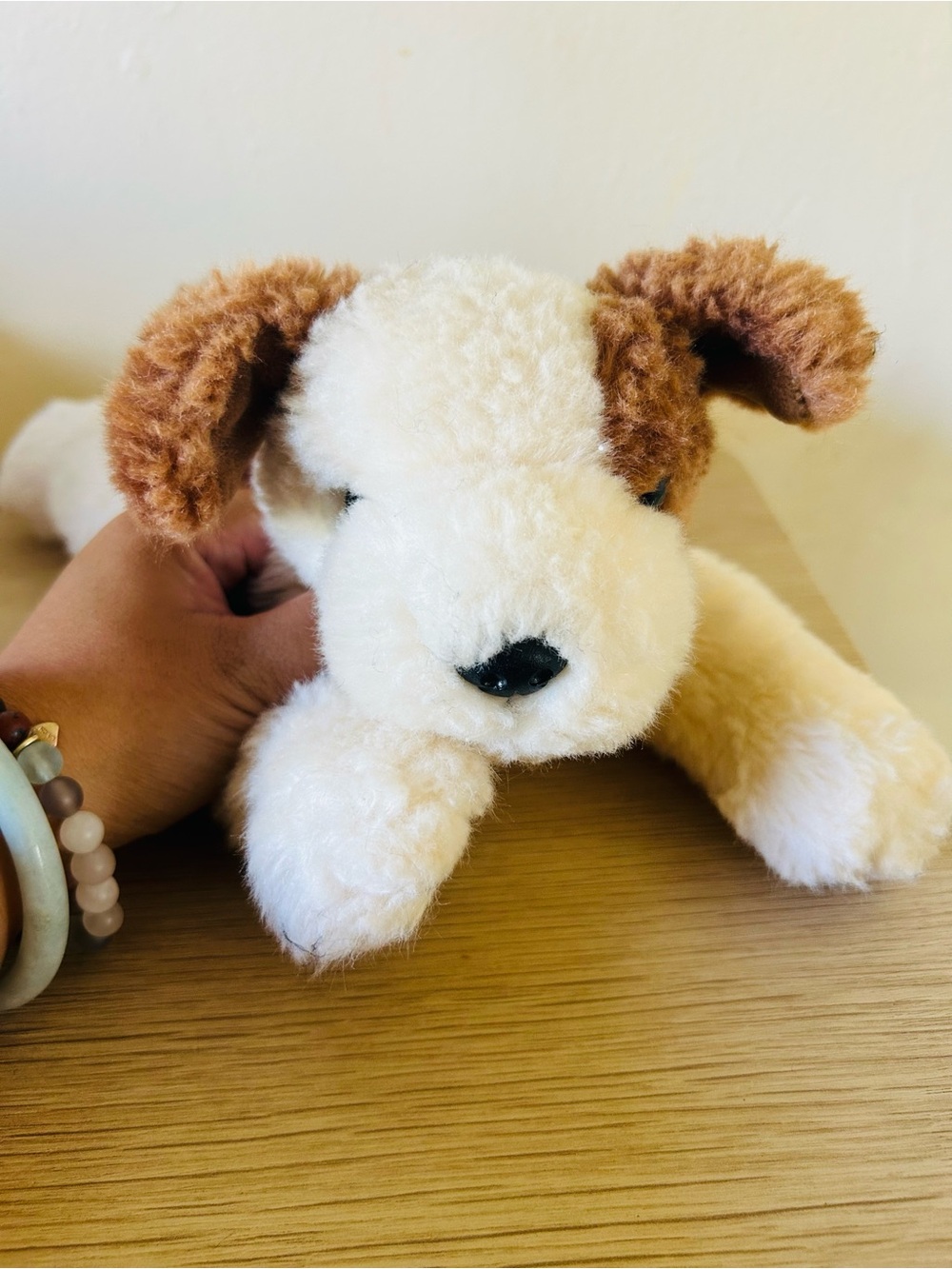 TY 1998  Puppy Toy - Cream and Brown Soft Dog Plush